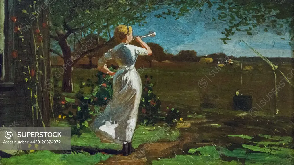 The Dinner Horn; about 1870 Oil on panel Winslow Homer American; 1836-1910