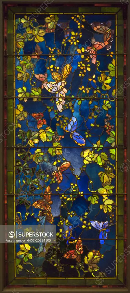 Butterflies and Foliage New York New York; 1889 Leaded stained and opalescent glass John La Farge American; 1835-1910