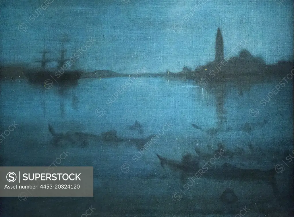 Nocturne in Blue and Silver: The Lagoon; Venice; about 1879-80 Oil on canvas James Abbott McNeill Whistler American active in England; 1834-1903