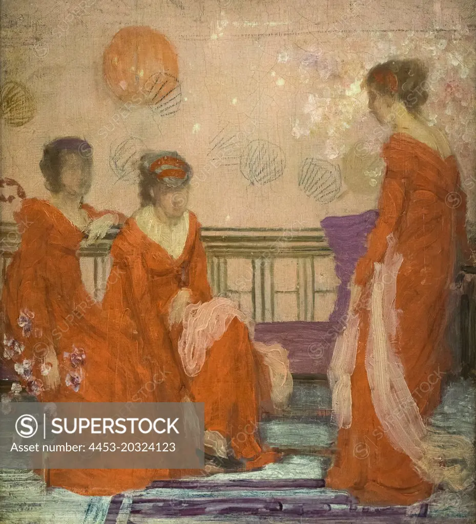 Harmony in Flesh Colour and Red; about 1869 Oil and wax crayon on canvas James Abbott McNeill Whistler American active in England; 1834-1903