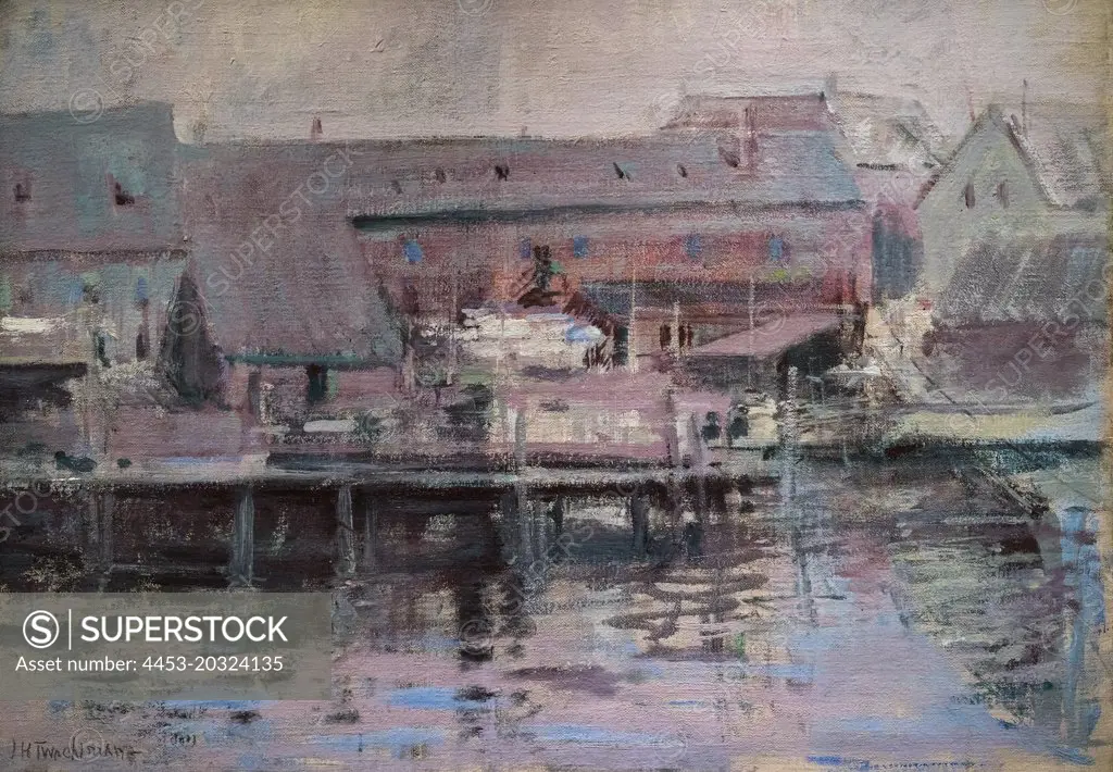 Waterfront Scene Gloucester; about 1901 Oil on canvas John Henry Twachtman American; 1853-1902