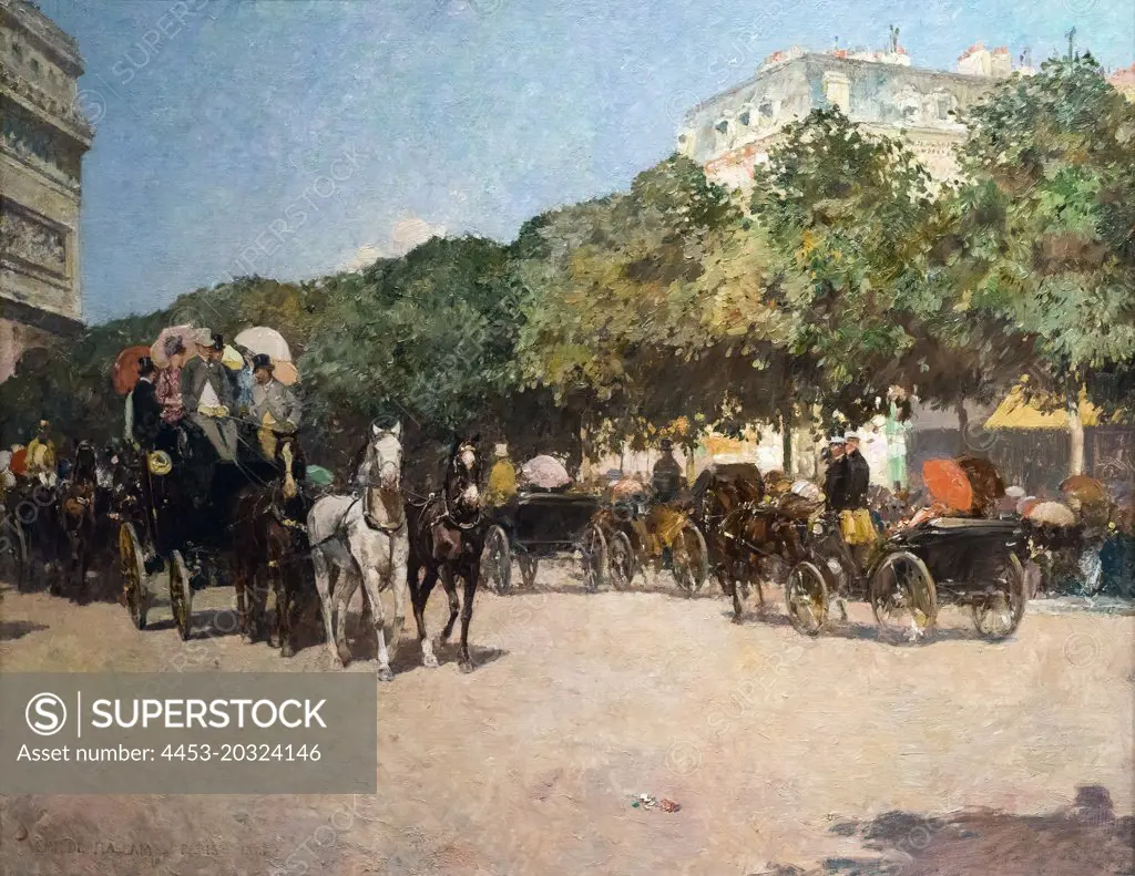Grand Prix Day; 1887 Oil on canvas Childe Hassam American; 1859-1935