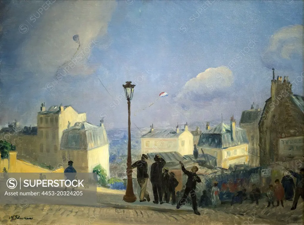 Flying Kites; Montmartre; 1906 Oil on canvas William James Glackens American; 1870-1938