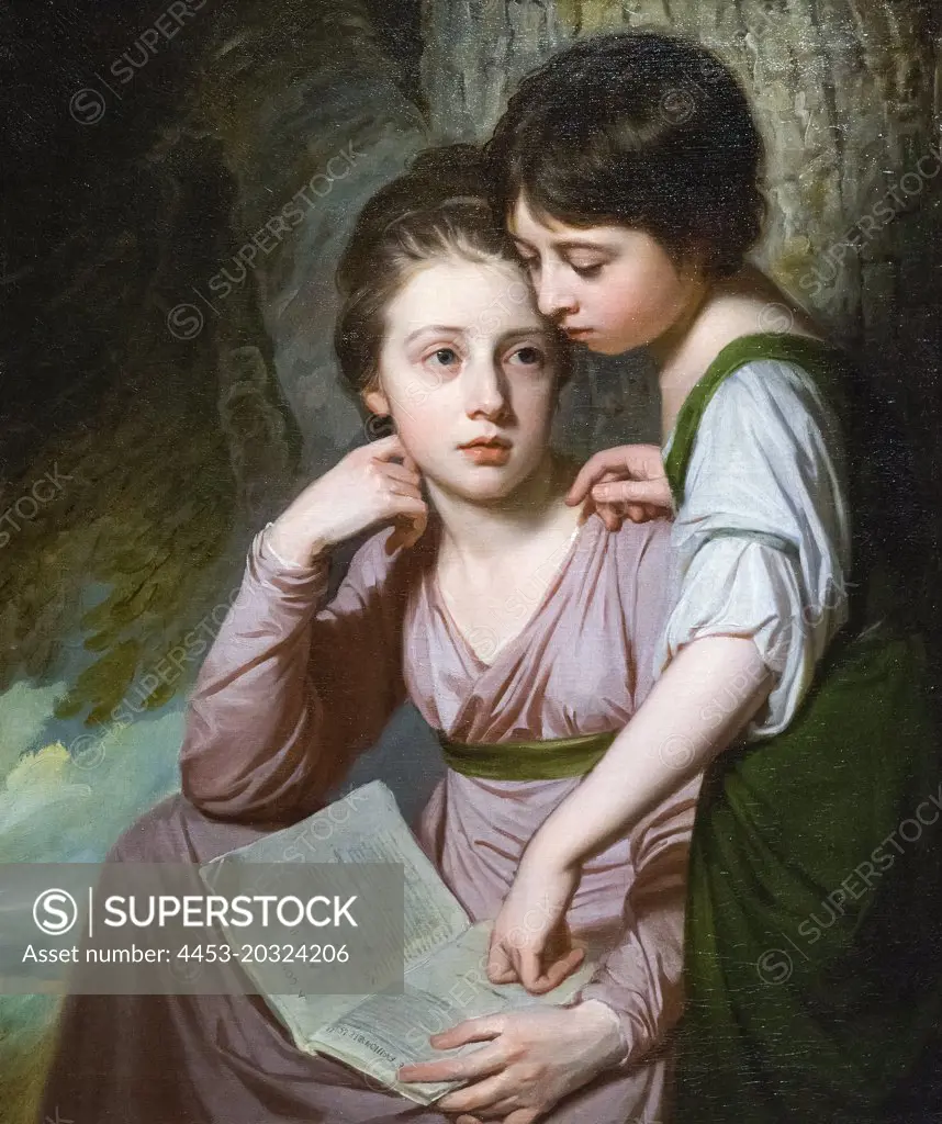 Portrait of Two Girls (Misses Coneberland); about 1772-73 Oil on canvas George Romney English; 1734-1802 On back wall