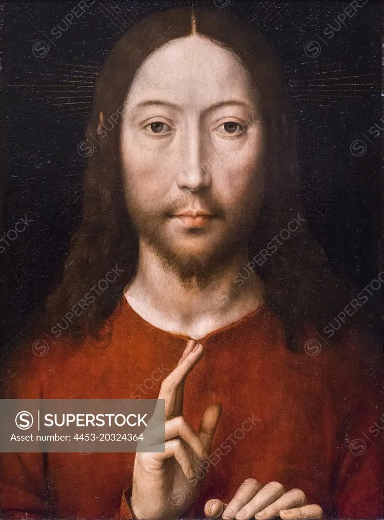 Christ Blessing; 1481 Oil on panel Hans Memling German worked in Flanders; about 1430 to 1494