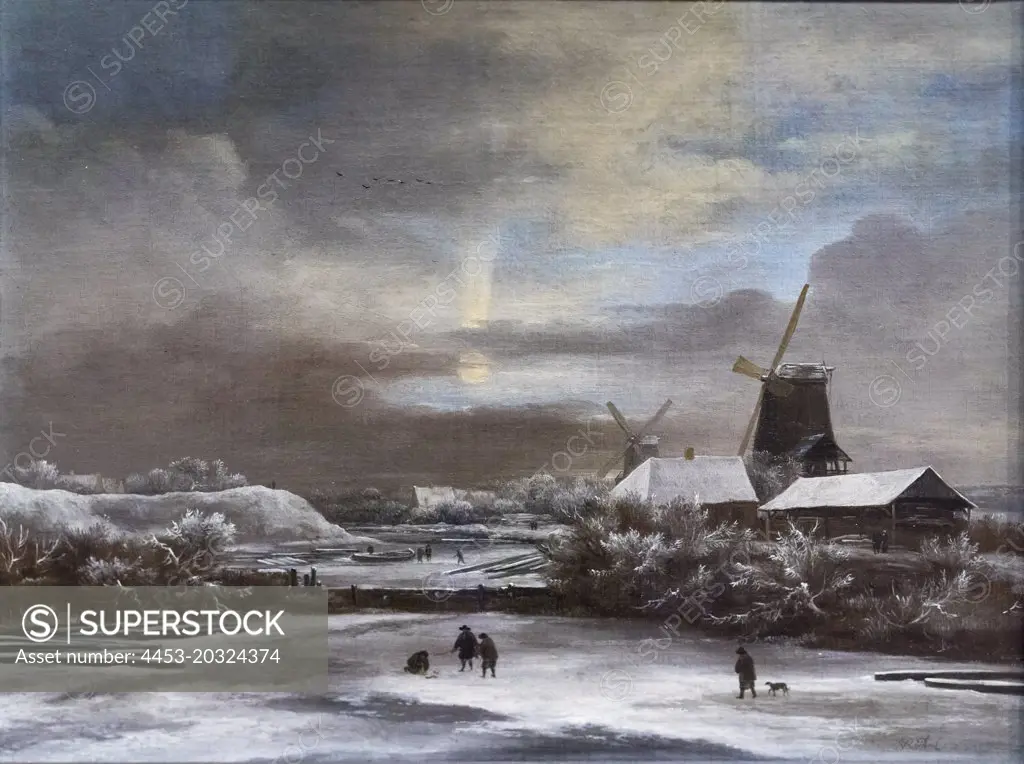 Winter Landscape with Two Windmills; about 1675 Oil on canvas Jacob Isaacksz. van Ruisdael Dutch; 1628 or 1629-1682