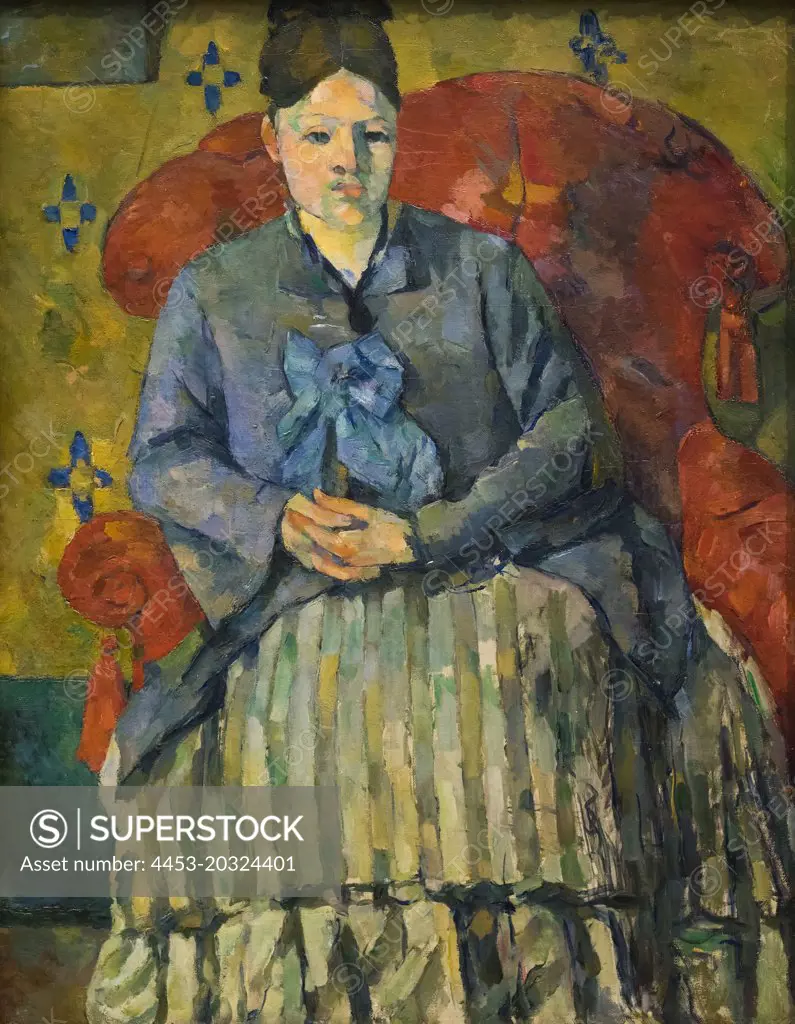 Madame Cezanne in a Red Armchair; about 1877 Oil on canvas Paul Cezanne French; 1839-1906