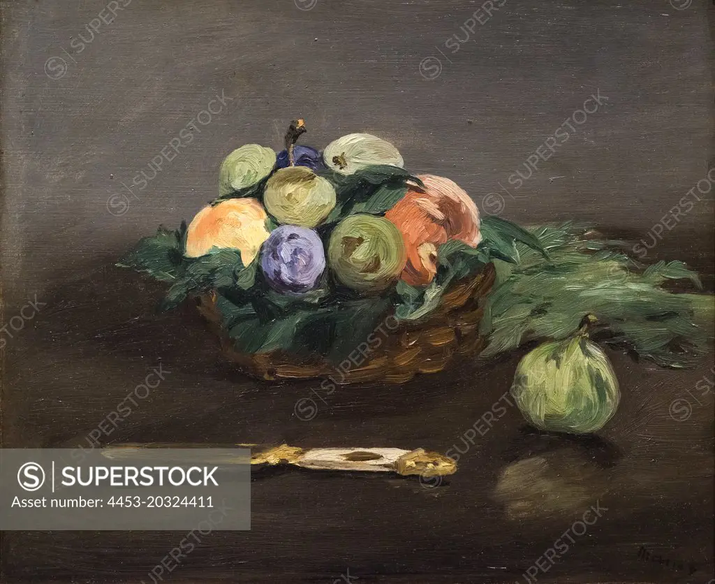 Basket of Fruit; about 1864 Oil on canvas Edouard Manet French; 1832-1883
