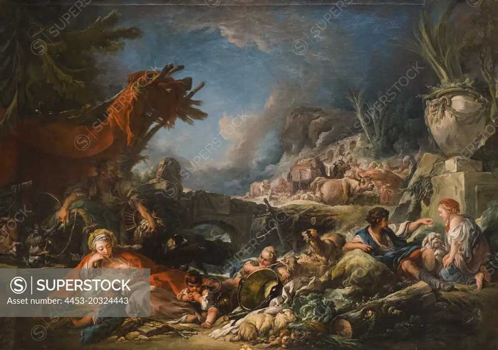 Halt at the Spring; 1765 Oil on canvas Francois Boucher French; 1703-1770