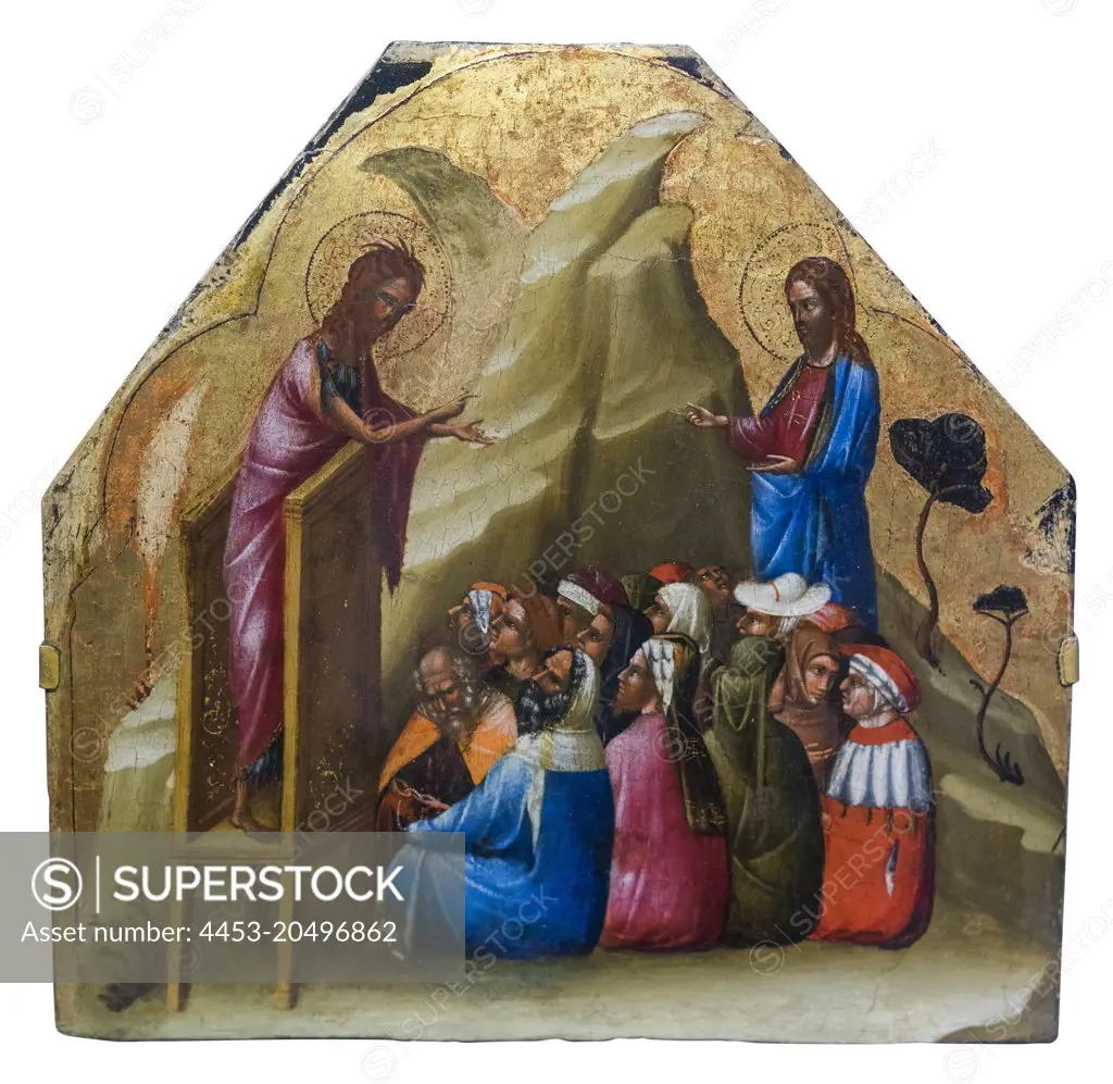 Saint John the Baptist Preaching; about 1370; Egg tempera on wood panel Lorenzo Veneziano; Italian; active 1356-72