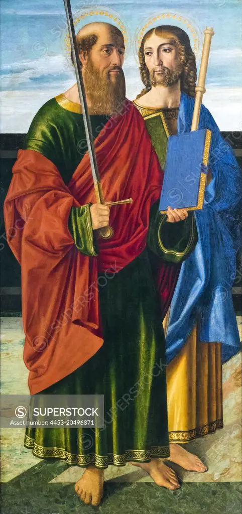 Saint Paul and Saint James the Elder; about 1499; Tempera on panel Cristoforo Caselli; Italian; about 1460-1521