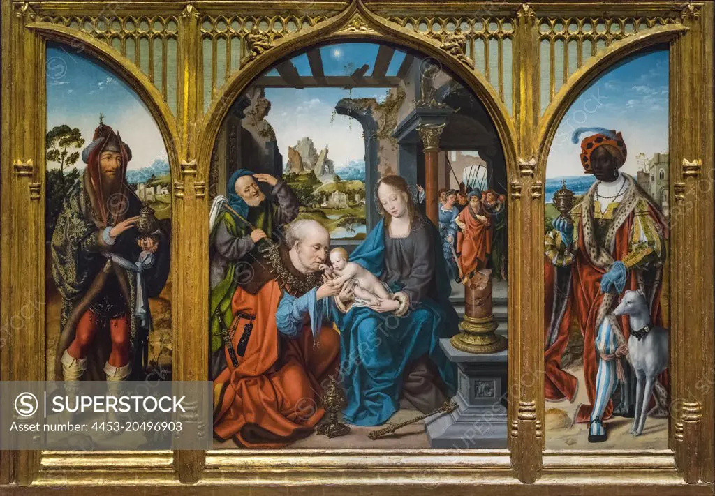 The Adoration of the Magi; Circa 1515; Oil on panel Joos Van Cleve 1485-1541