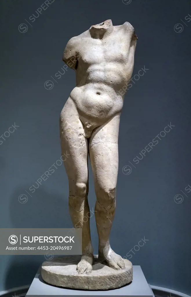 Standing Youth; Possibly Endymion; 1st-2nd century; Marble Unknown artist; Roman; based on an earlier Greek statue of the 300s B.C.E.