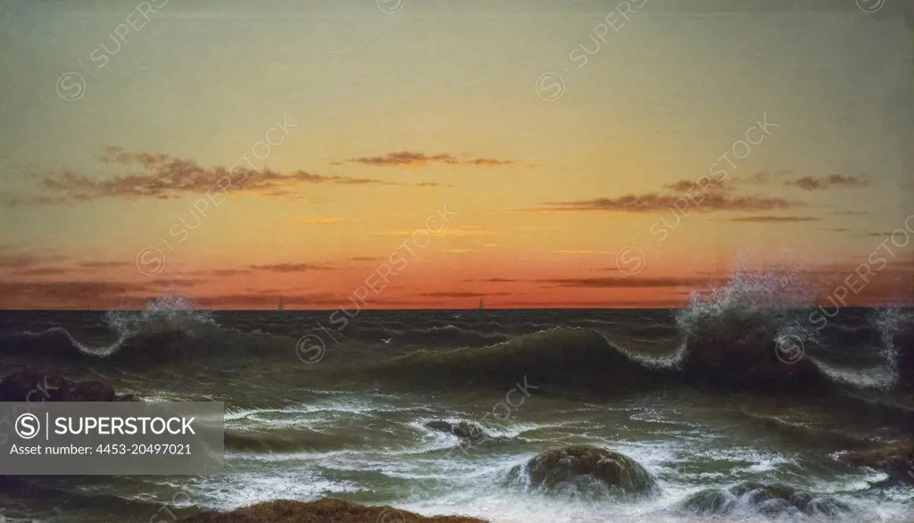 Seascape: Sunset; 1861; Oil on canvas Martin Johnson Heade; American; 1819-1904