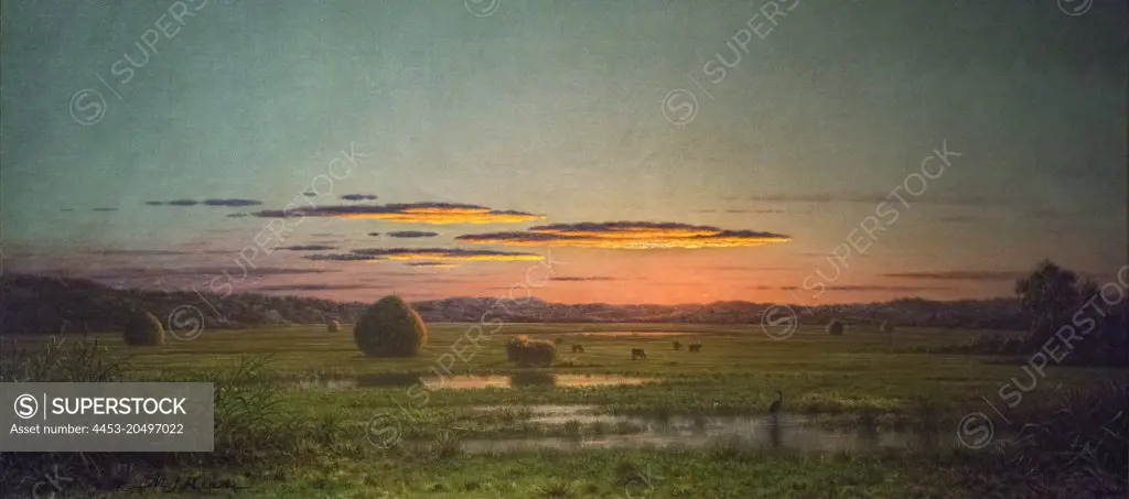 Sunset; about 1880; Oil on canvas Martin Johnson Heade; American; 1819-1904