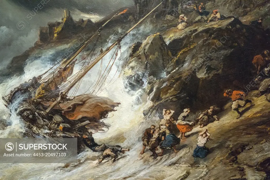 Detail of The Wreck; 1854; Oil on canvas Eugene-Louis-Gabriel Isabey; French; 1804-86
