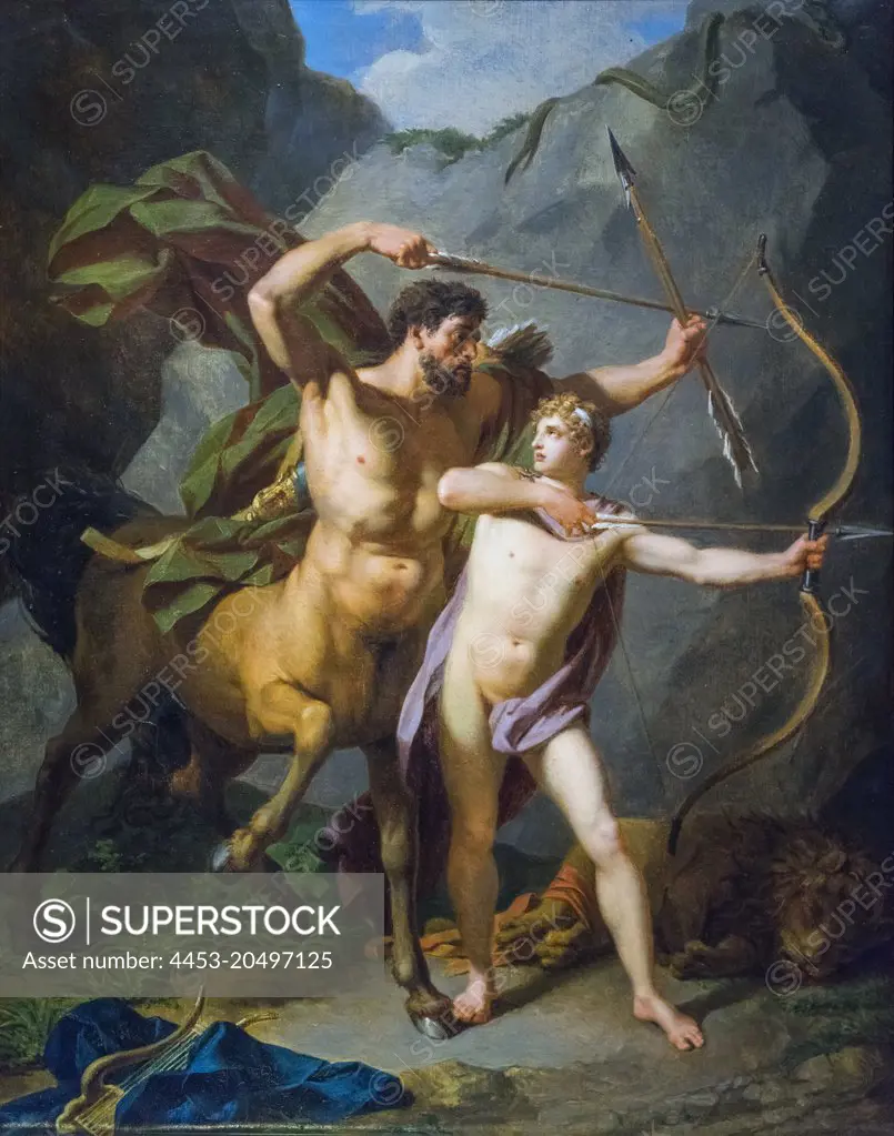 Education of Achilles; 1780-90; Oil on paper; mounted on canvas Baron Jean-Baptiste Regnault; French; 1754-1829