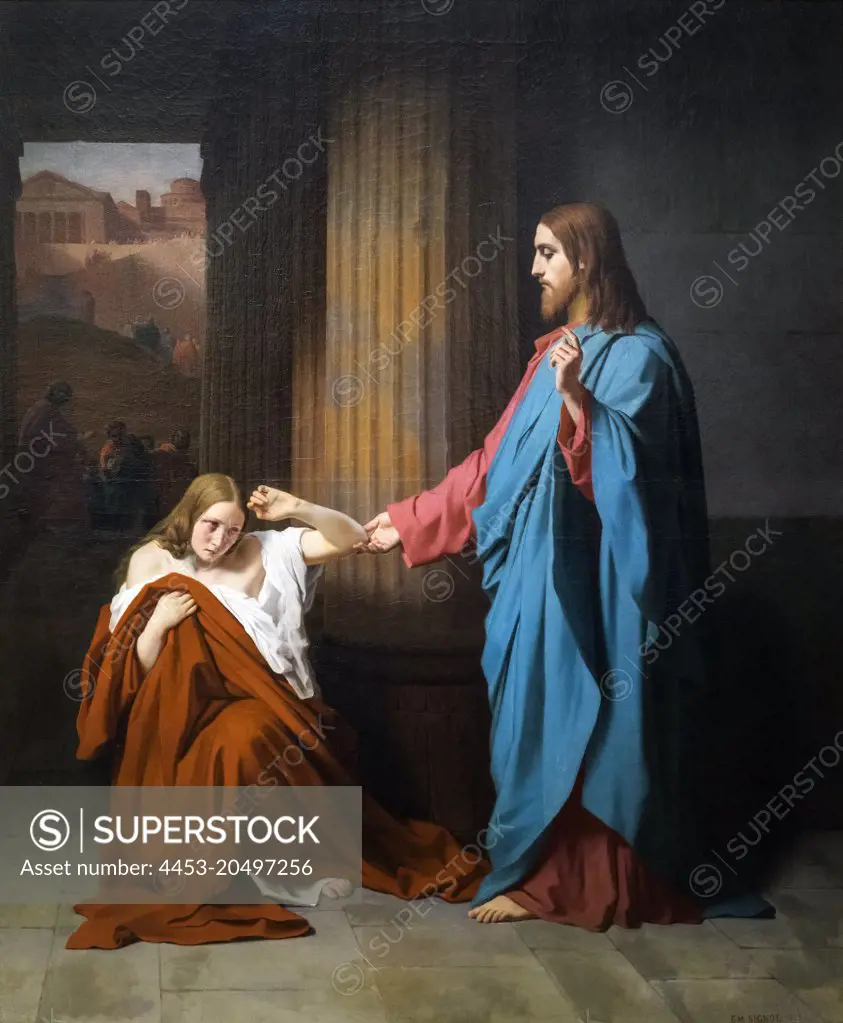 Christ and the Woman Taken in Adultery; 1842; Oil on canvas Emile Signol; French; 1804-92