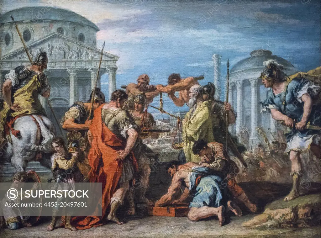 Camillus Rescuing Rome from Brennus; about 1716-20 Sebastiano Ricci; Italian; 1659-1734
