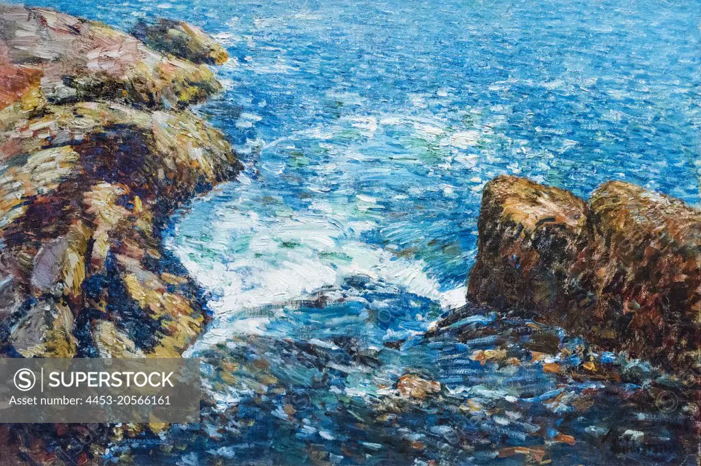 Surf and Rocks; 1906 Oil on canvas Childe Hassam; American; 1859-1935