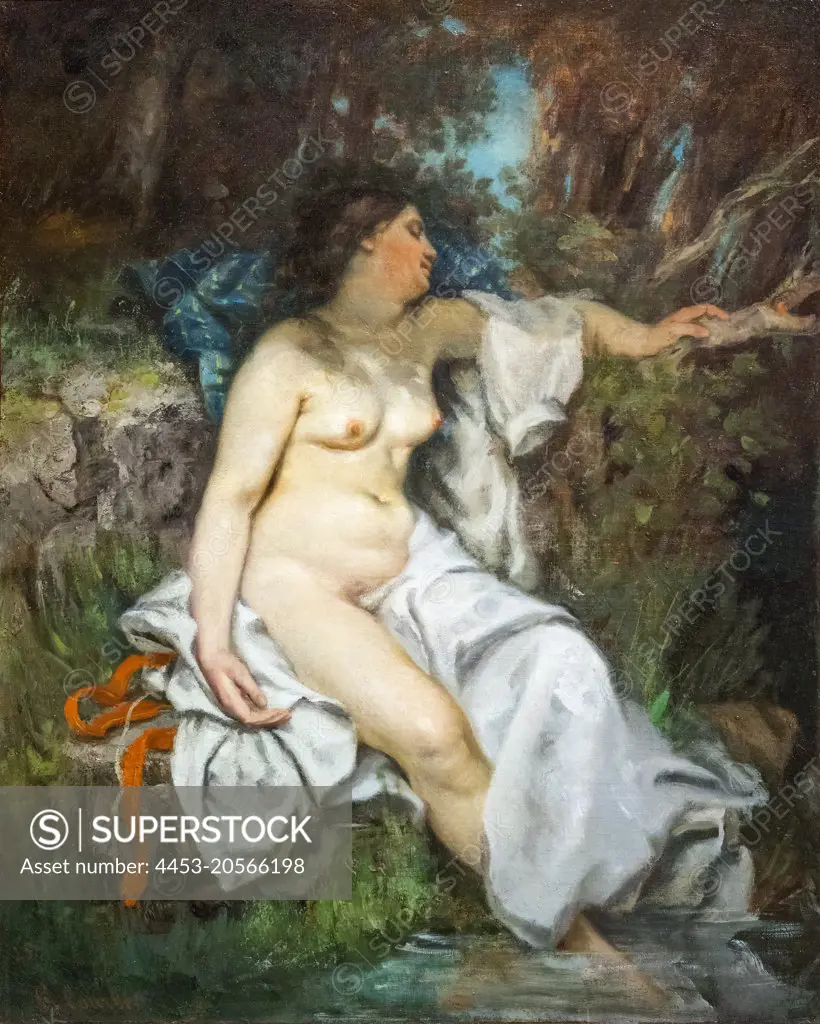 Bather Sleeping by a Brook; 1845 Oil on canvas Gustave Courbet; French; 1819 - 77