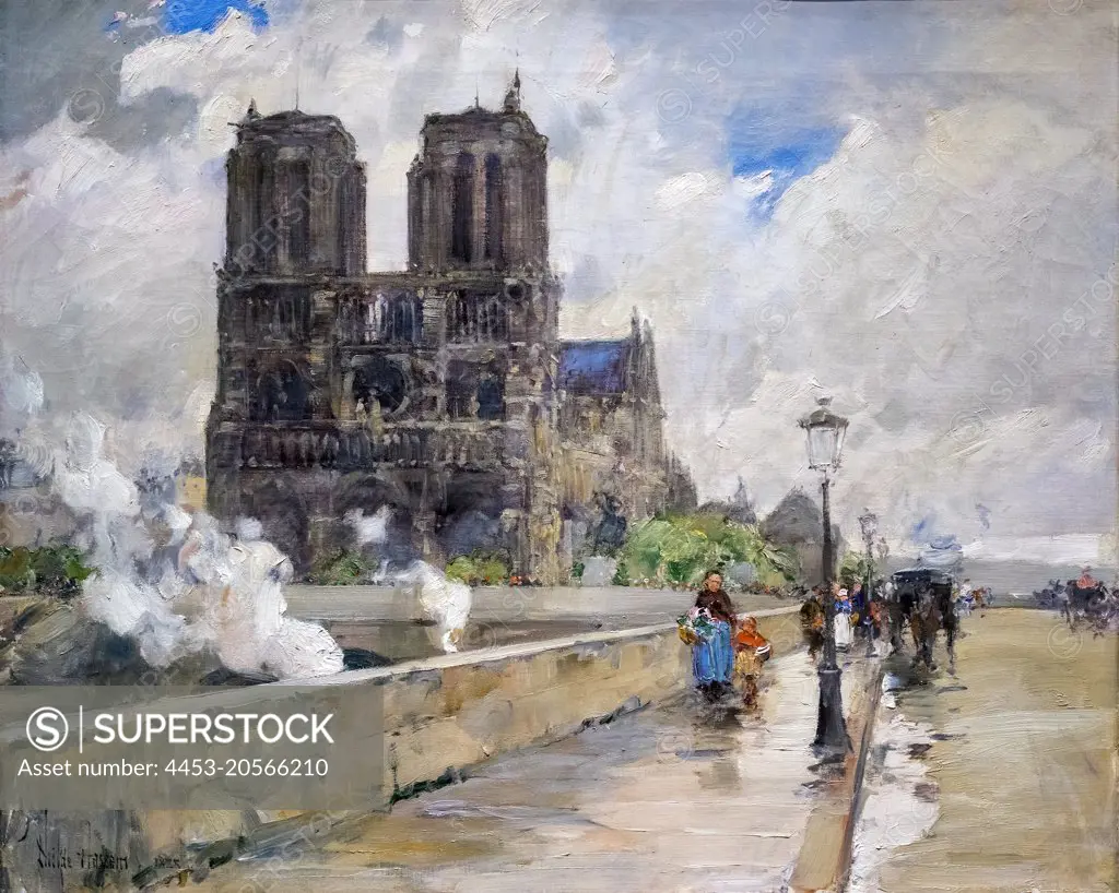 Notre Dame Cathedral; Paris; 1888; Oil on canvas Childe Hassam; American; 1859 - 1935