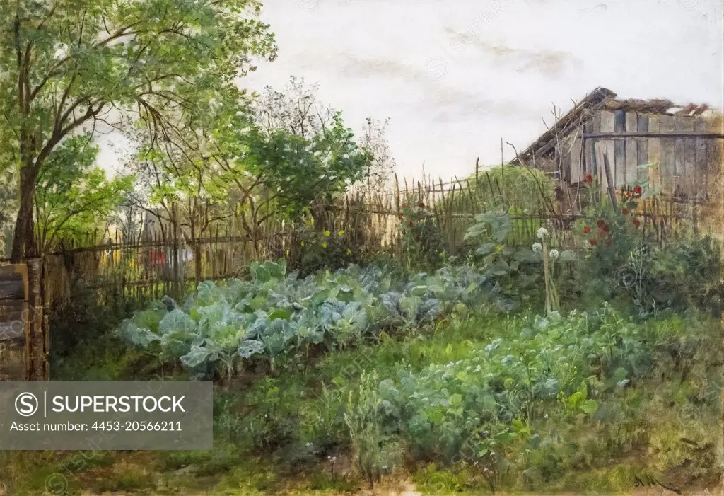 The Back Garden; 1850 - 60 Oil on canvas Adolph von Menzel; German; 1815 - 1905