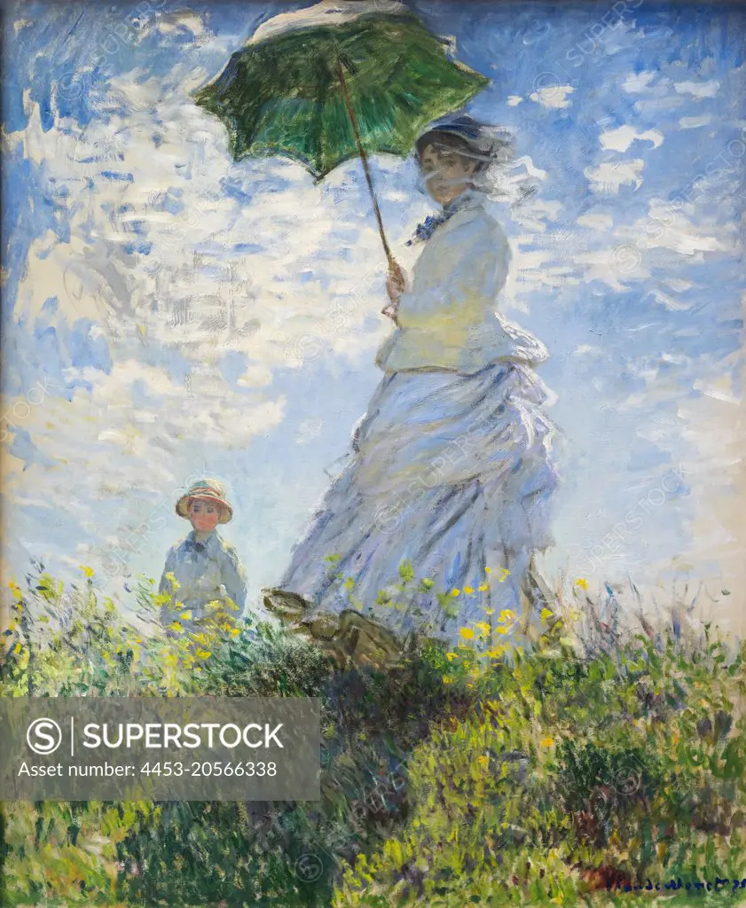 Woman with a Parasol-Madame Monet and her Son Oil on canvas; 1875 Claude Monet; French; 1840 - 1926
