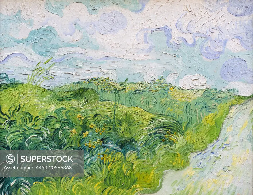 Green Wheat Fields; Auvers Oil on canvas; 1890 Vincent van Gogh; Dutch; 1853 - 1890