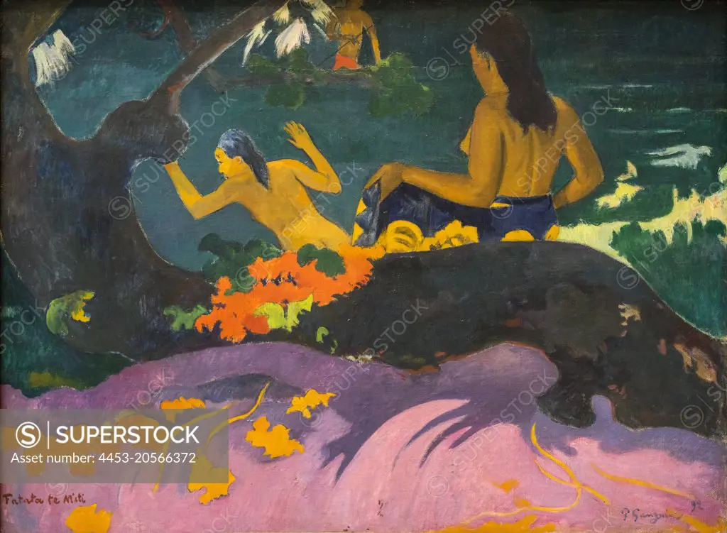 Fatata te Miti (By the Sea) Oil on canvas; 1892 Paul Gauguin; French; 1848 - 1903