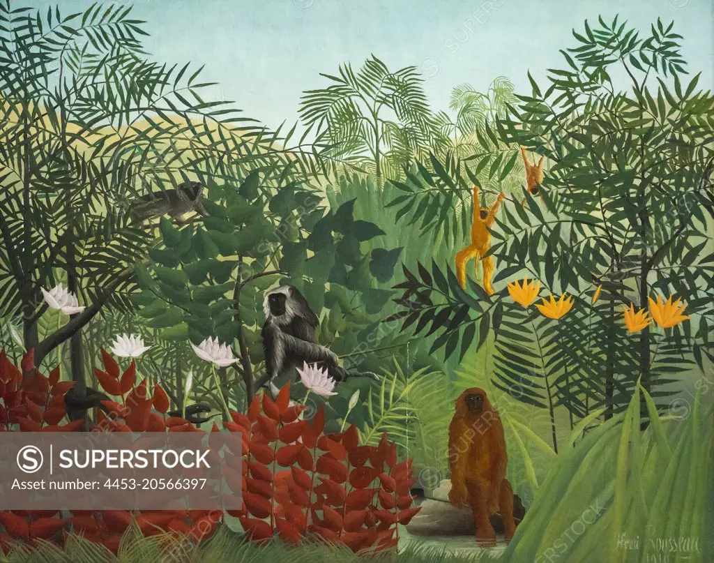 Tropical Forest with Monkeys Oil on canvas; 1910 Henri Rousseau; French; 1844 - 1910