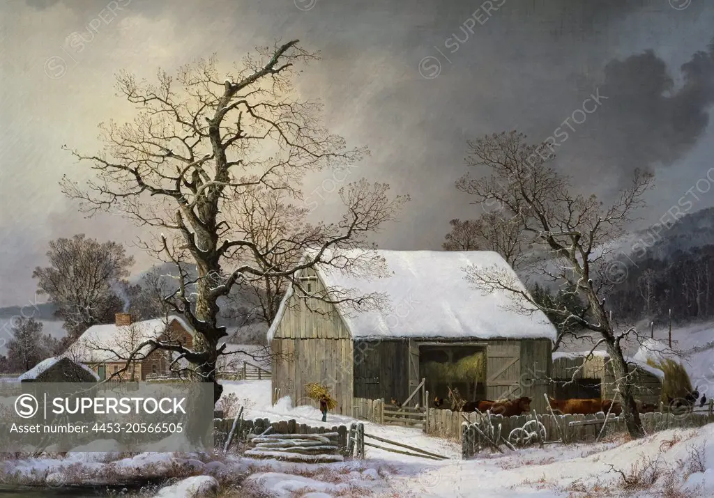 Winter in the Country Oil on canvas; c. 1859 George Henry Durrie; American; 1820 - 1863