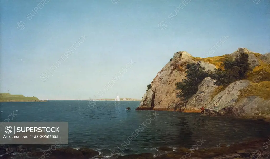 Beacon Rock; Newport Harbor Oil on canvas; 1857 John Frederick Kensett; American; 1816 - 1872