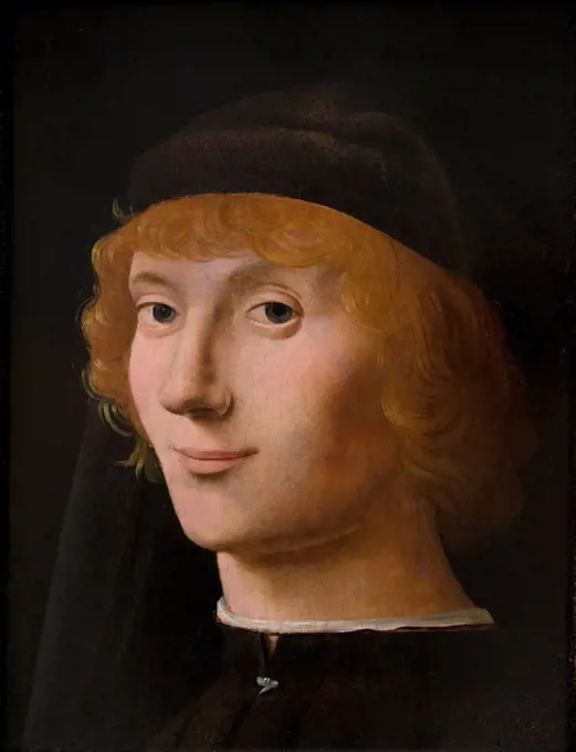 Antonello da Messina (Antonello di Giovanni; d'Antonio); Italian; Messina 1430-1479 Messina; Portrait of a Young Man; Oil on wood.
