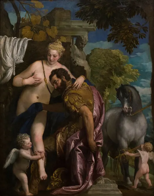 Paolo Veronese (Paolo Caliari); Italian; Verona 1528-1588 Venice; Mars and Venus United by Love; Oil on canvas.