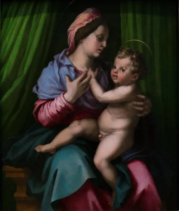 Madonna and Child by Andrea del Sarto also known as Andrea d'Agnolo (Florence 1486-1530 Florence) ; Oil on wood.
