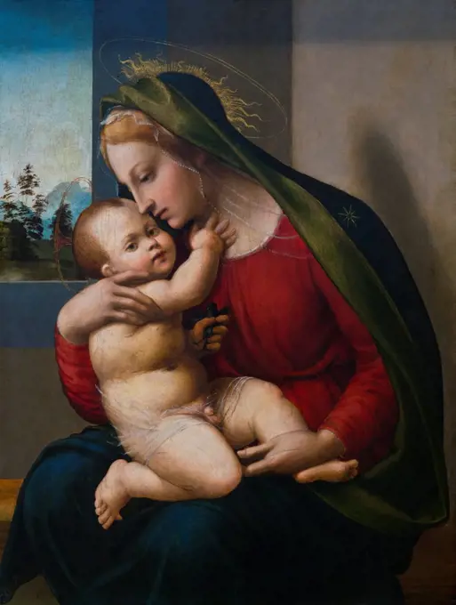 Madonna and Child by Francesco Granacci also known as Francesco di Andrea di Marco ( Villamagna 1469-1543 Florence) ; Oil on wood.