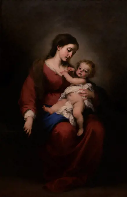 Virgin and Child by Bartolome Esteban Murillo (Seville 1617-1682 Seville) Oil on canvas.