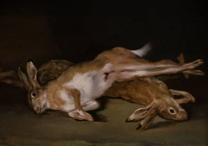 Still Life with Dead Hares by Goya also known as Francisco de Goya y Lucientes ( Fuendetodos 1746-1828 Bordeaux ) Oil on canvas.