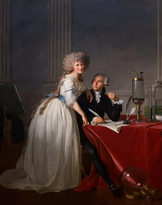 Antoine-Laurent Lavoisier (1743-1794) and His Wife (Marie-Anne-Pierrette Paulze; 1758-1836); 1788; Oil on canvas.