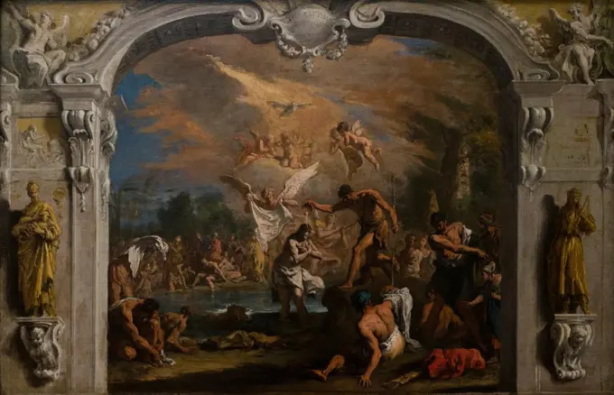 Sebastiano Ricci; Italian; Belluno 1659-1734 Venice; The Baptism of Christ; ca.1700; Oil on canvas.
