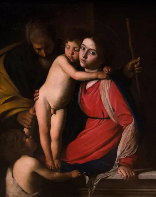 Caravaggio (Michelangelo Merisi); Italian; Milan or Caravaggio 1571-1610 Porto; Ercole; Holy Family with Infant Saint; John the Baptist; Oil on canvas.