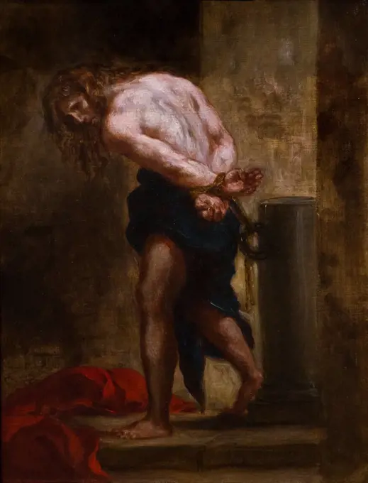 Eugene Delacroix; French; 1798-1863; Christ at the Colonen; Oil on canvas.