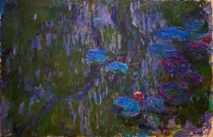 Claude Monet; French; Paris 1840-1926 Giverny; Water Lilies; Reflections of Weeping Willows; ca.1918; Oil on canvas.