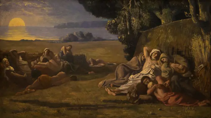 Pierre Puvis de Chavannes; French; 1824-1898; Sleep; ca. 1867-70; Oil on canvas.