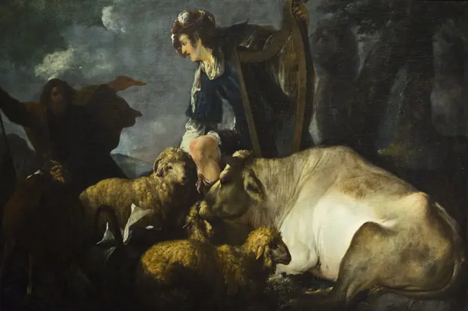 David called from his Flock by Carl Andreas Ruthart; Oil an canvas; c.1672