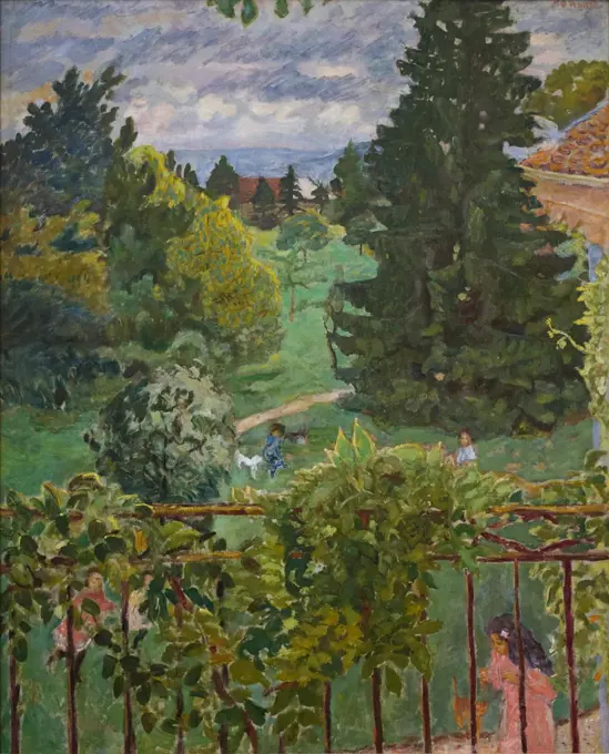 From balcony by Pierre Bonnard (1867 - 1947); Oil on canvas; 1909