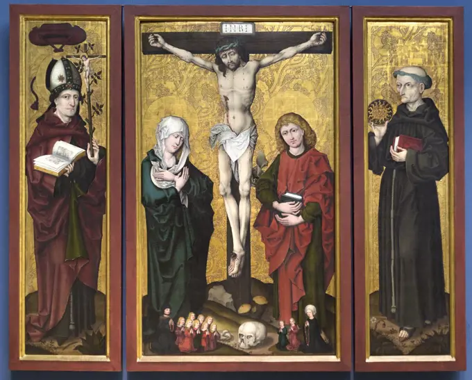 Triptych with the Crucifixion of Christ Lindenholz. (aquired 1821; Collection Solly Gemaldegalerie )