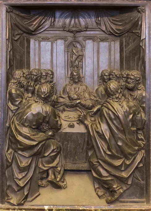 Last Supper. (Taddeo Landini; Florence; about 1550-1596 Rome; Bronze)