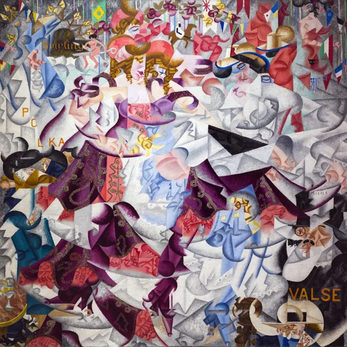Dynamic Hieroglyphic of the Bal Tabarin 1912 Oil on canvas with sequins Gino Severini; Italian; 1883-1966